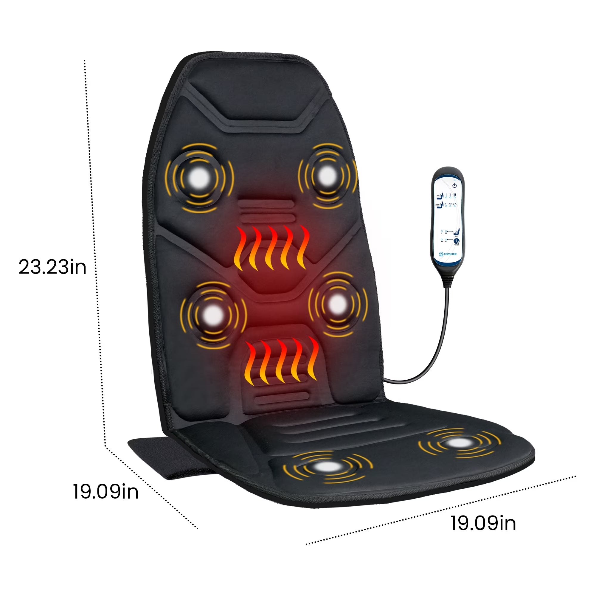 Heated Massage Seat Cushion, Back Massager with Vibration, Massage Pad for Chair, Gift
