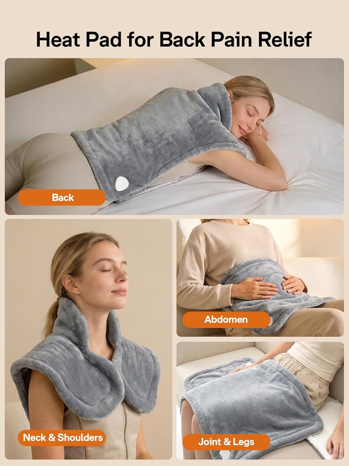 Heating Pad for Back Pain Relief, 24"X33" Weighted Heating Pad for Neck and Shoulders and Back, Father-S Day Gift-S for Dad, Neck Heating Pad Fast-Heating with 6 Settings, Auto Shut-Off