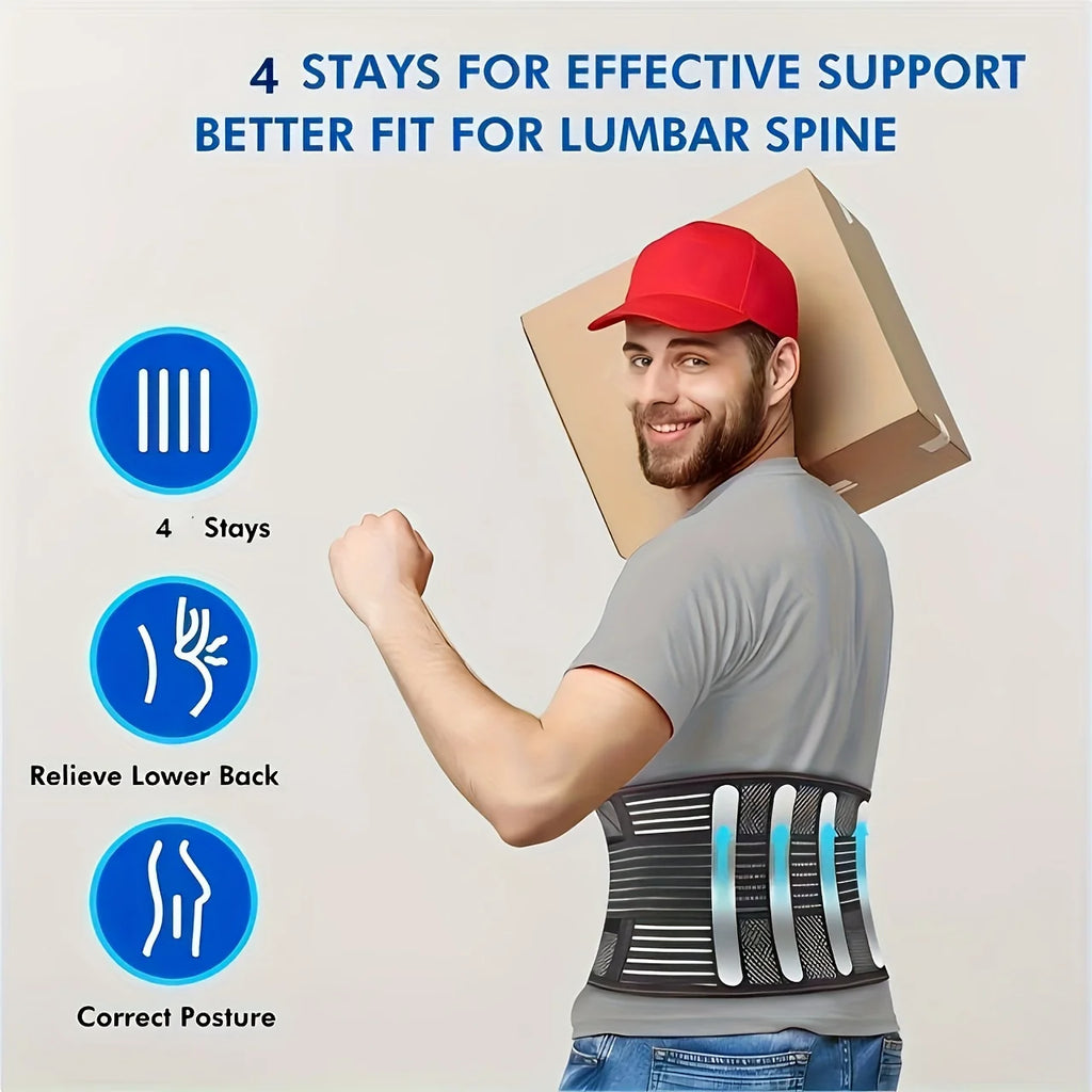 Lower Back Brace for Pain Relief,Back Support Belt, Flexible Lumbar Support Waist Belt for Lifting at Work,Scoliosis Pain Relief